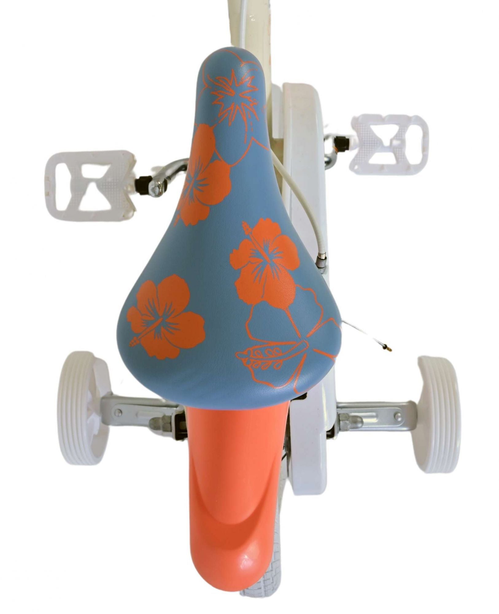Stich disney stitch kinderfiets - meisjes - 12 inch - twee handremmen - crème koraal blauw