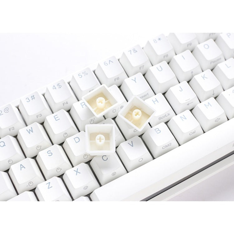Ducky one 2 pro mini white classic, gaming toetsenbord (wit, us lay-out, cherry mx silent red, rgb led, double-shot pbt, quack mechanics, 60%)