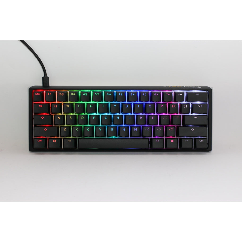 Ducky one 3 classic mini, toetsenbord (zwart wit, us lay-out, cherry mx brown, rgb led, double-shot pbt, hot-swappable, quack mechanics, 60%)