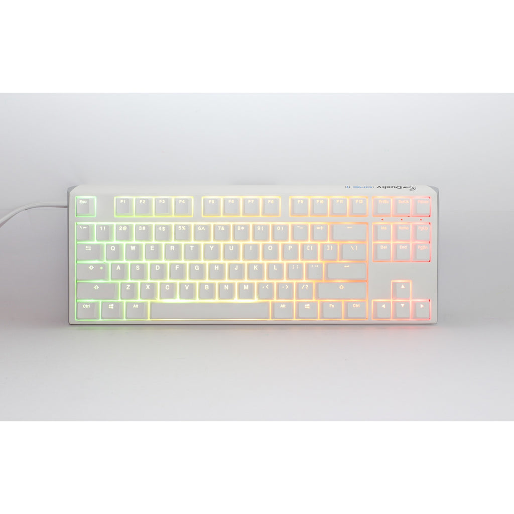 ducky one 3 classic pure white tkl, toetsenbord (wit, us lay-out, cherry mx red, rgb led, double-shot pbt, hot-swappable, quack mechanics, 80%)