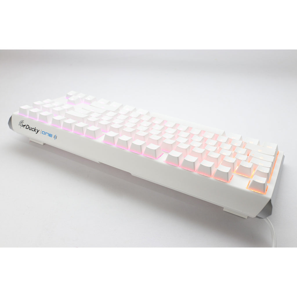 ducky one 3 classic pure white tkl, toetsenbord (wit, us lay-out, cherry mx red, rgb led, double-shot pbt, hot-swappable, quack mechanics, 80%)