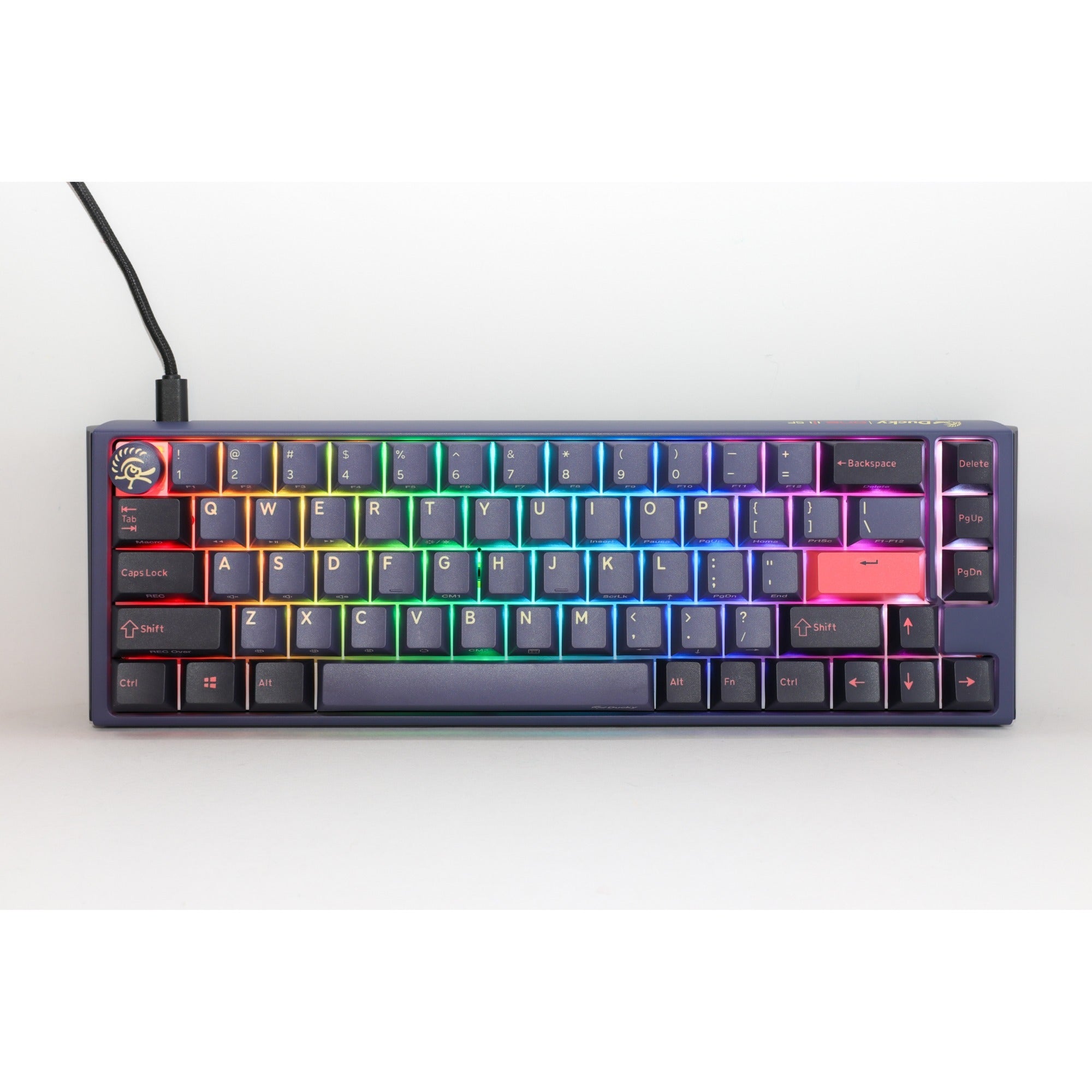 Ducky one 3 cosmic blue sf, toetsenbord (donkerblauw, us lay-out, cherry mx red, rgb led, double-shot pbt, hot-swappable, quack mechanics, 65%)