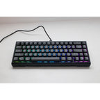 Ducky projectd tinker 65 met qmk via, toetsenbord (zwart wit, us lay-out, cherry mx blue, rgb led, double-shot pbt, hot-swappable, gasket mount, 65%)