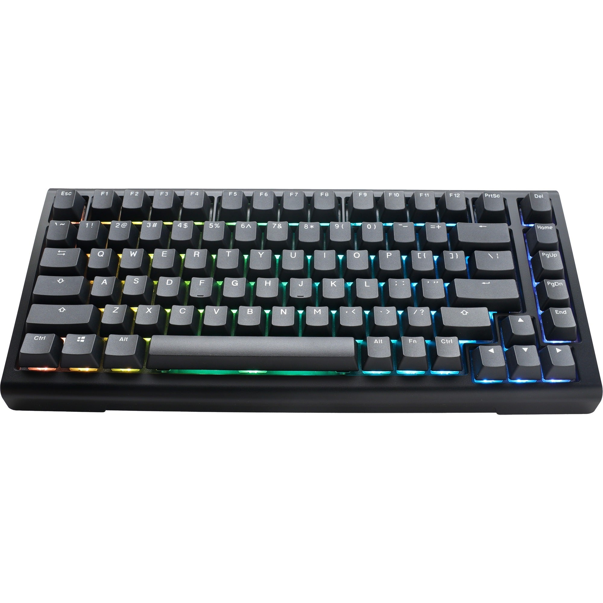 Ducky projectd tinker 75 met qmk via, toetsenbord (zwart wit, us lay-out, cherry mx red, rgb led, double-shot pbt, hot-swappable, gasket mount, 75%)