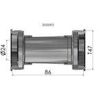 Elvedes Trapas thread fit t47 shimano intern 86 mm