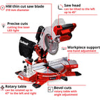 Einhell accu kap verstekzaag te-ms 18 210 li-solo afkort- en verstekzaag (rood zwart, accu en oplader niet inbegrepen)