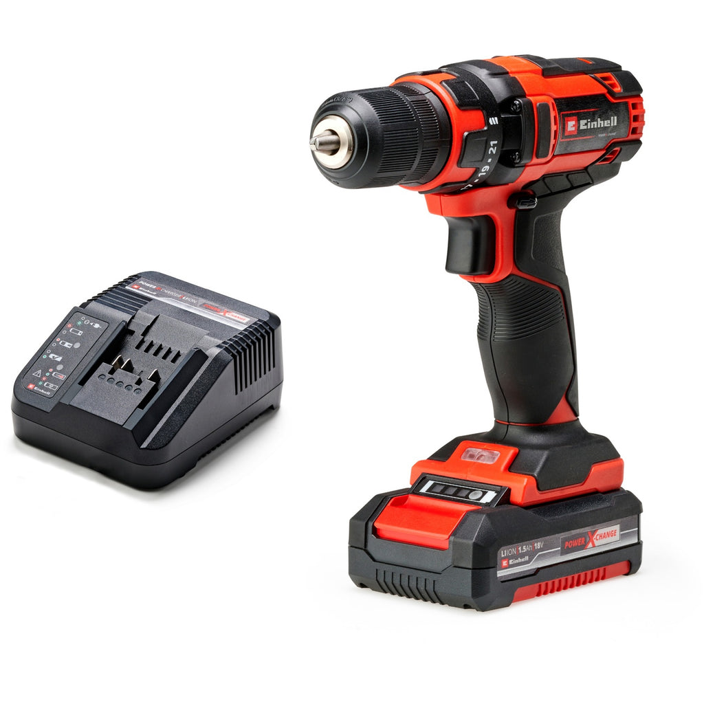 Einhell accu schroefboor tc-cd 18 35 li kit 1.5 ah schroeftol (rood zwart)