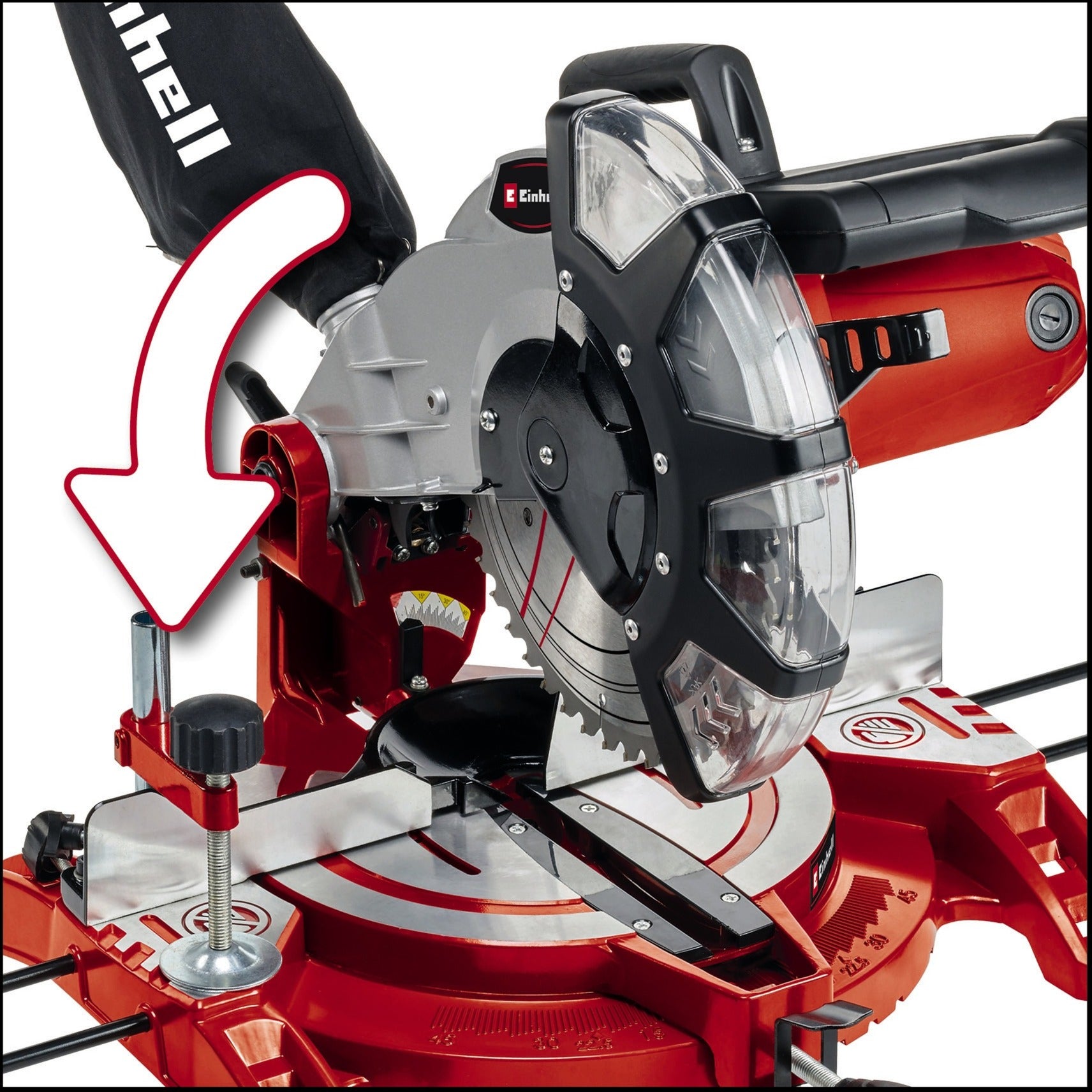 Einhell kap- verstekzaag th-ms 2513l afkort- en verstekzaag (rood)