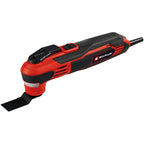 Einhell te-mg 350 eq multitool multifunctioneel gereedschap (rood zwart, incl. koffer, invalzaagblad en schuurpapier)