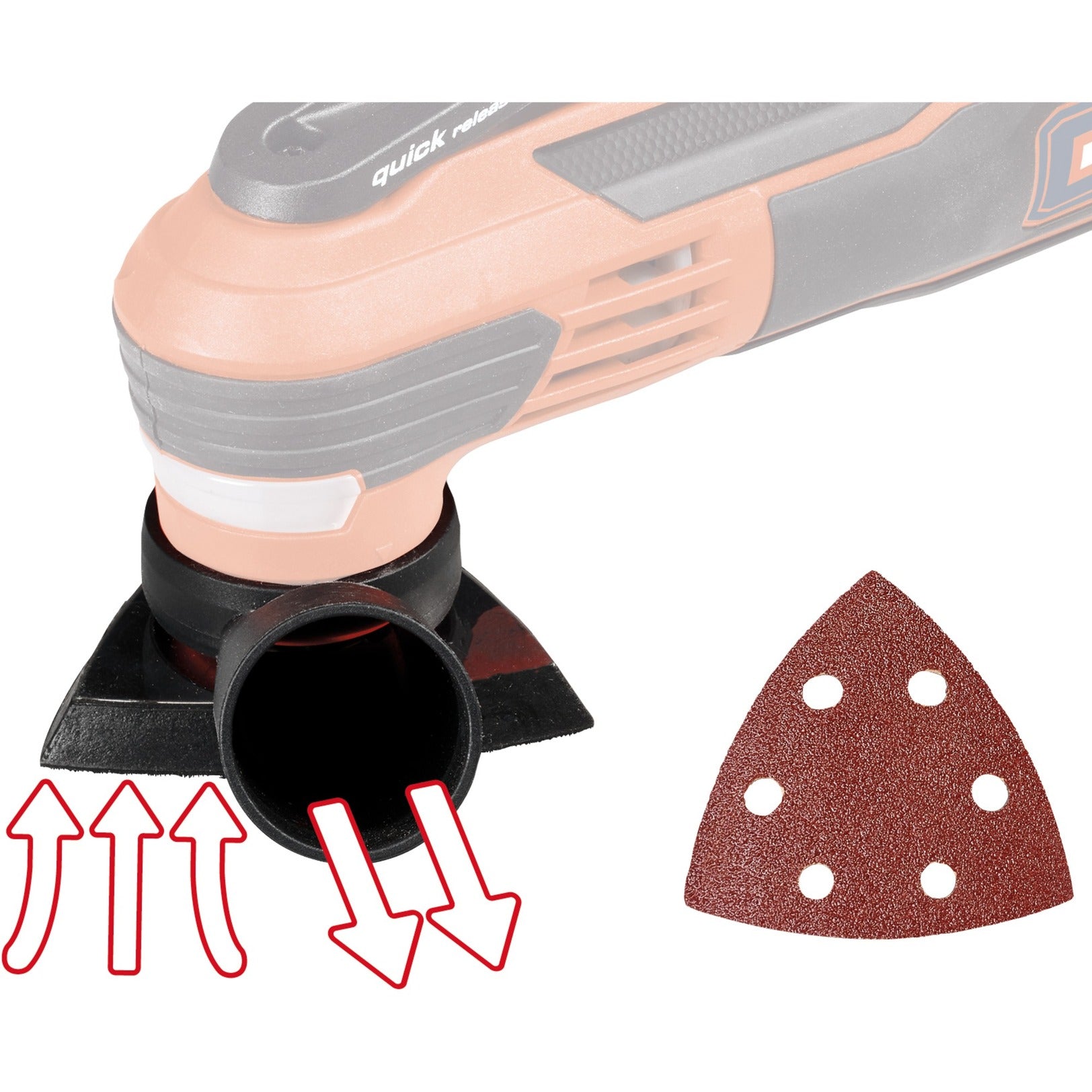 Einhell te-mg 350 eq multitool multifunctioneel gereedschap (rood zwart, incl. koffer, invalzaagblad en schuurpapier)