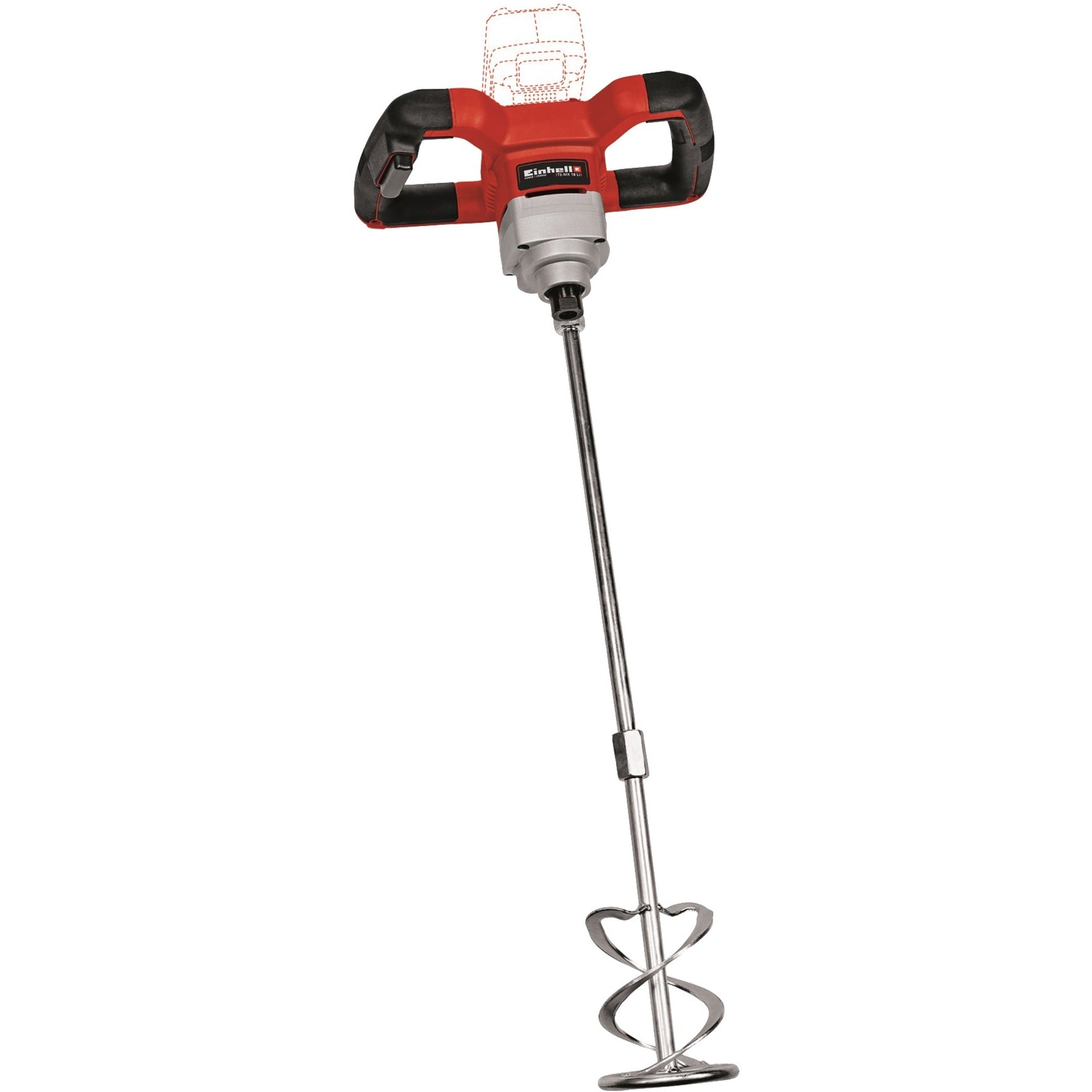 Einhell verf- en mortelmenger te-mx 18 li - solo roerwerk (rood zwart, accu en oplader niet inbegrepen)