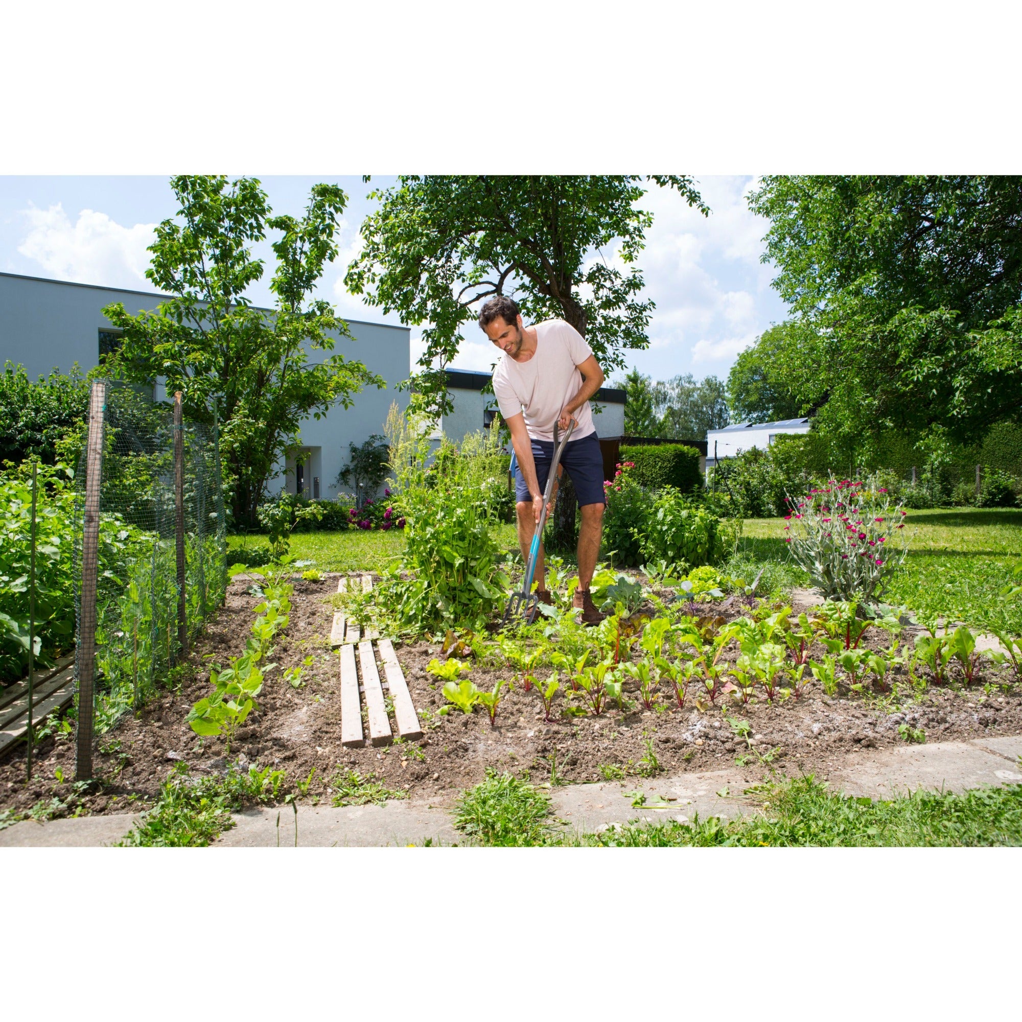 Gardena natureline spitvork (houtkleur turquoise, 17002-20)