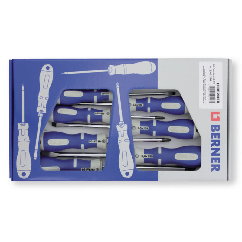 berner 240291 schroevendraaierset 7-delig 4x plat en 3x kruiskop