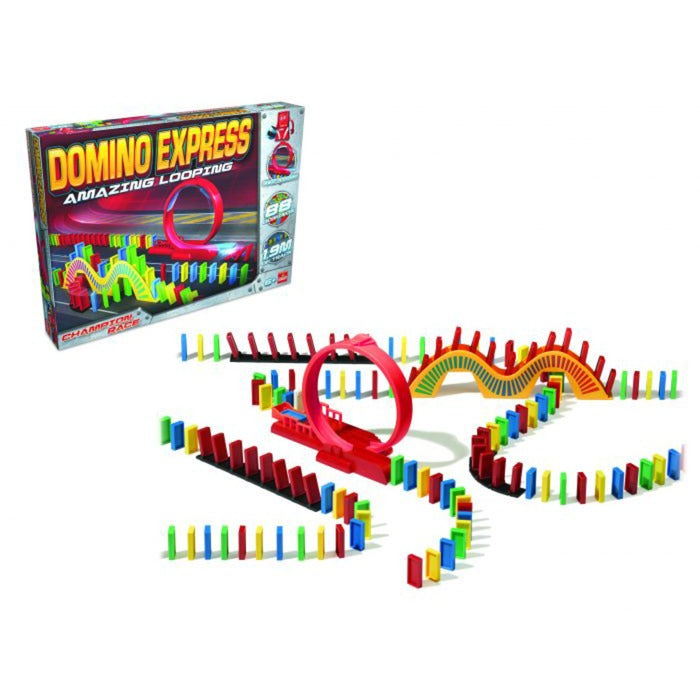 Goliath domino express amazing looping domino stenen champion race met slalomtoren