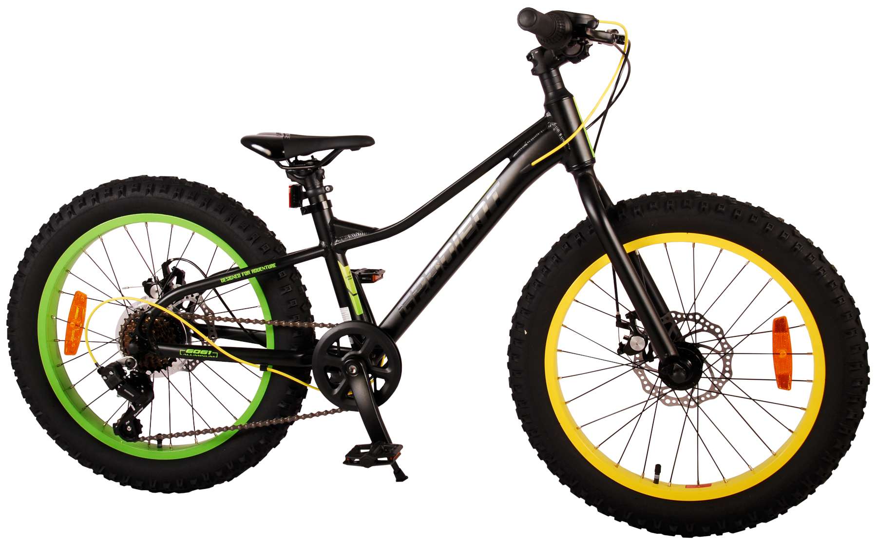 Volare Gradient Kinderfiets – Jongens – 20 inch – Zwart Geel Groen – 6 speed – Prime Collection
