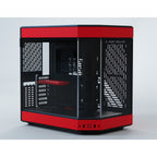 Hyte y60 midi tower behuizing (rood zwart | 3x usb-a | tempered glass)