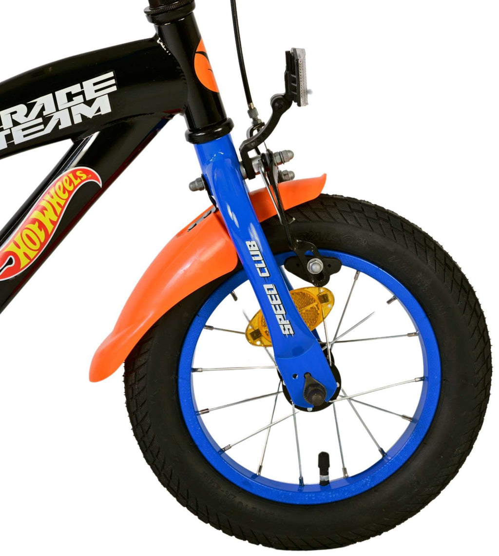 Volare hot wheels 12 fiets zwart oranje blauw 31256