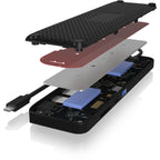 Icy box ib-dk2116-c 11-in-1 mobile dockingstation with triple video output (zwart, hdmi, displayport, lan, usb type-c)