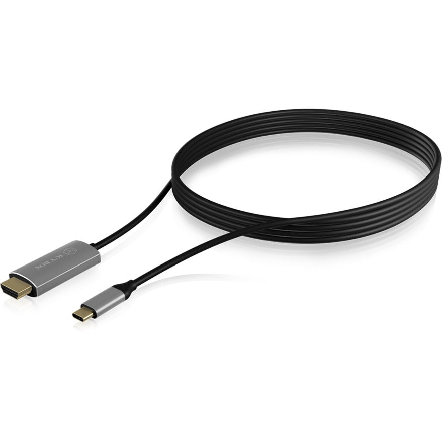 Icy box usb-c (male) > hdmi (male) kabel (zwart, 1,8 meter)