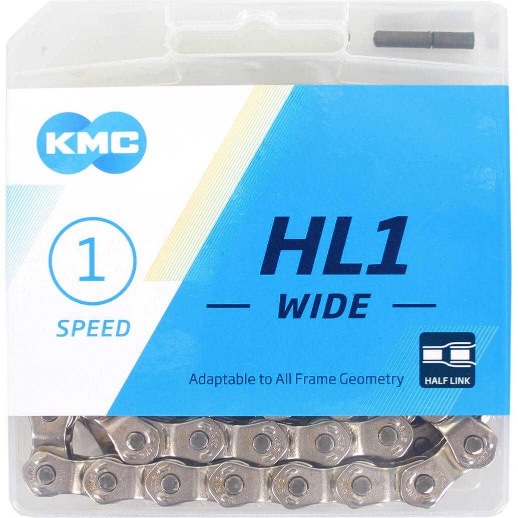 Kmc ketting single speed hl1 wide silver 100 schakels - zilver