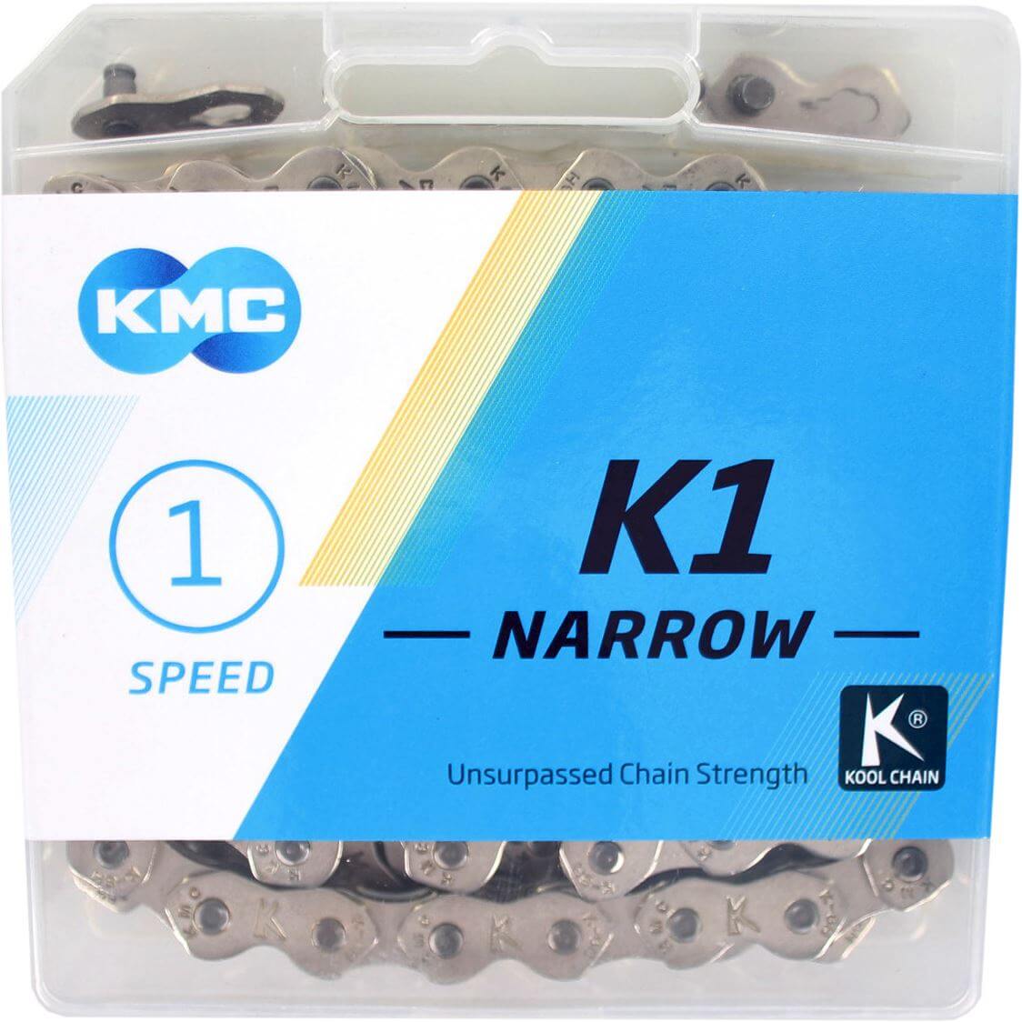 Kmc ketting sinle speed k1 narrow zilver 100 schakels - zilver