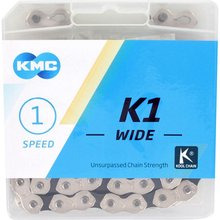 Kmc ketting single speed k1 wide 110 schakels - zwart zilver