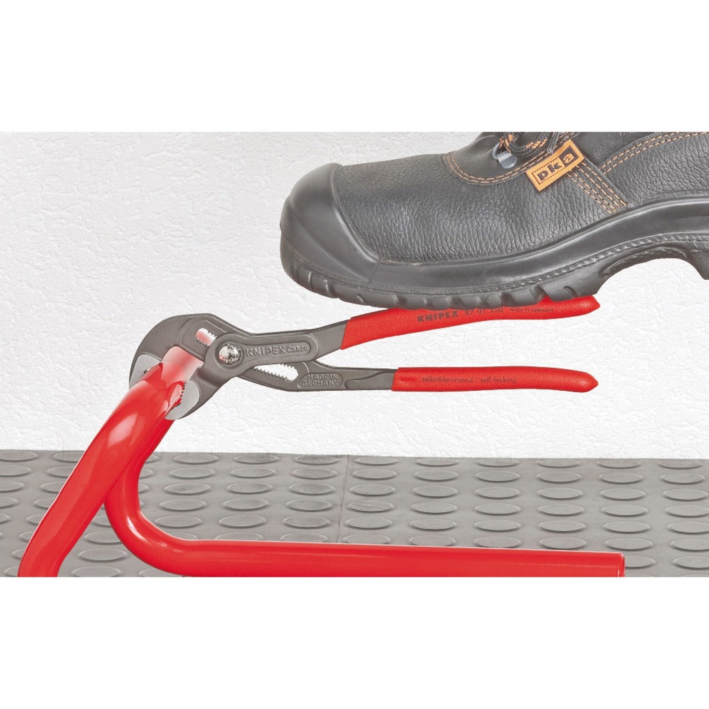 Knipex cobra 250 mm 87 01 250 zweedse- waterpomp-tang (rood, getande grijpvlakken, doorgestoken scharnier )