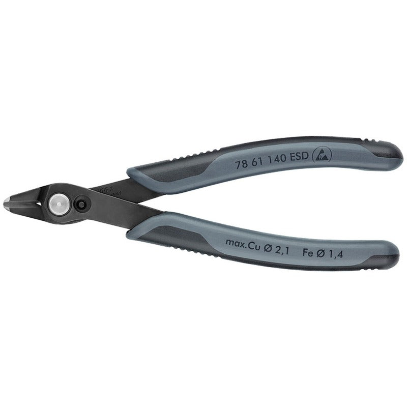 Knipex elektronicazijsnijtang | lengte 140 mm | facet nee | gebruineerd | 1 stuk - 78 61 140 esd 78 61 140 esd
