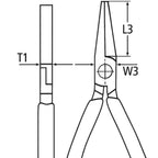 Knipex platbuigtang zwart geatramenteerd met kunststof bekleed 160 mm - 2001160