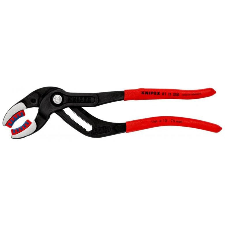 Knipex sifon en connectorentang 81 11 250 zweedse- waterpomp-tang (rood, 25 instelposities)