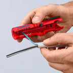 Knipex universele kabelstripper 1685125sb kabelstrip- ontmantelingsgereedschap (rood blauw)