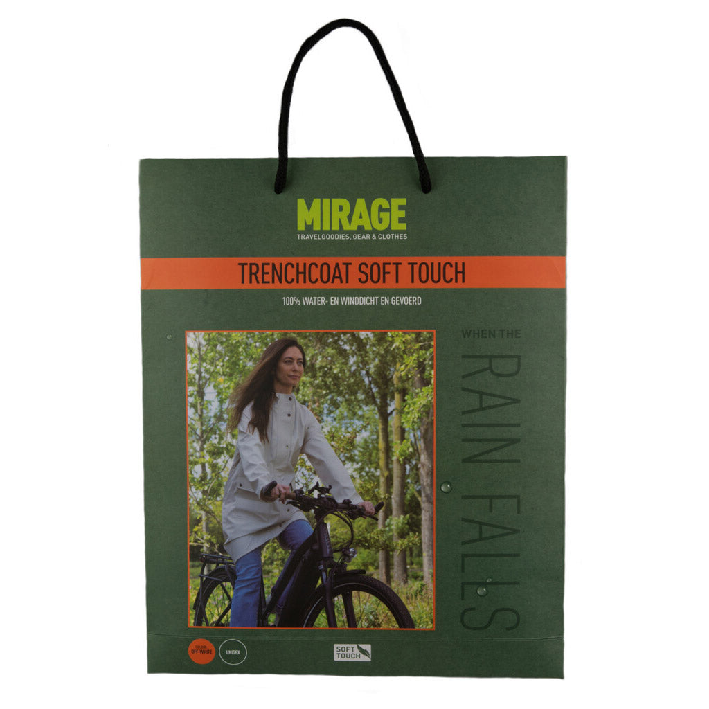 Mirage regenjas rainfall trenchcoat - maat xl - gemaakt van polyester soft touch - off white