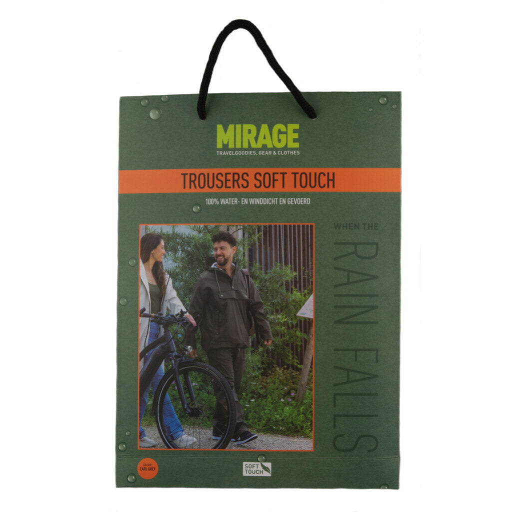 Mirage regenbroek rainfall trouser soft touch - maat l - earl grey