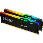 Kingston fury 16 gb ddr5-5600 kit werkgeheugen (zwart, kf556c40bbak2-16, beast rgb, xmp)