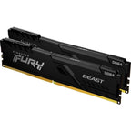 Kingston fury 32 gb ddr4-3200 (2x 16 gb) kit werkgeheugen (zwart, kf432c16bb1k2 32, beast, xmp 2.0)