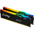 Kingston fury 64 gb ddr5-6000 (2x 32 gb) kit werkgeheugen (zwart, kf560c36bbeak2-64, beast rgb, expo)