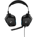 Logitech g432 7.1 surround sound wired over-ear gaming headset (zwart blauw, pc, playstation 4, playstation 5, xbox one, xbox series x|s, nintendo switch)