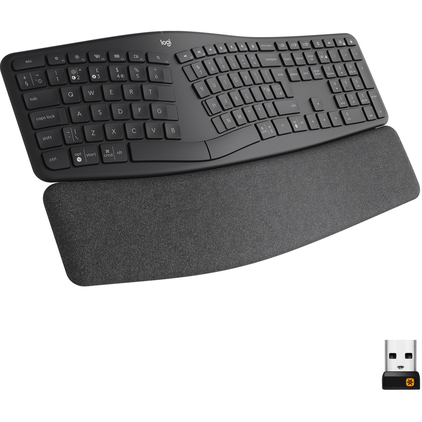 Logitech k860 ergo keyboard, toetsenbord (zwart, bluetooth, us international iso)