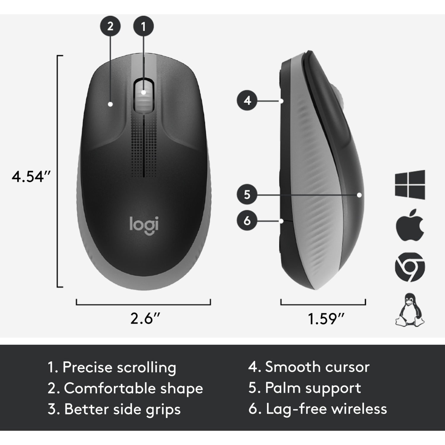 Logitech m190 full-size wireless mouse