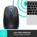 Logitech m190 full-size wireless mouse (blauw, 1000 dpi)