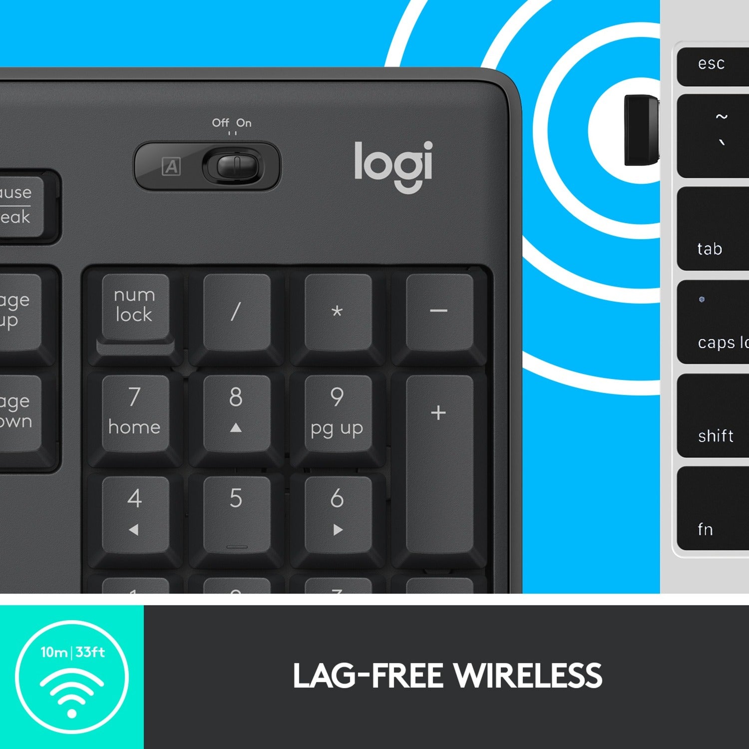 Logitech mk295 silent wireless keyboard and mouse combo, desktopset (zwart, us-international)