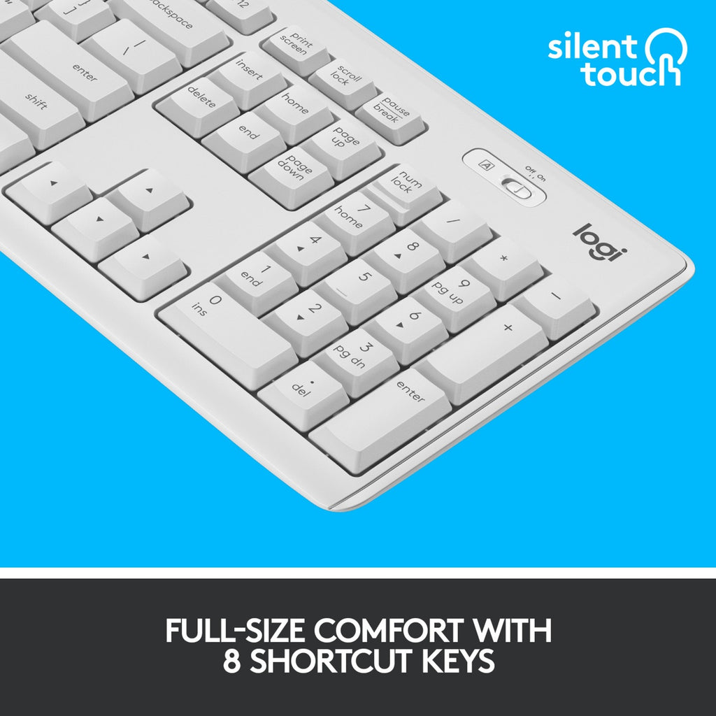 Logitech mk295 silent wireless keyboard and mouse combo, desktopset (grijs, us-international)