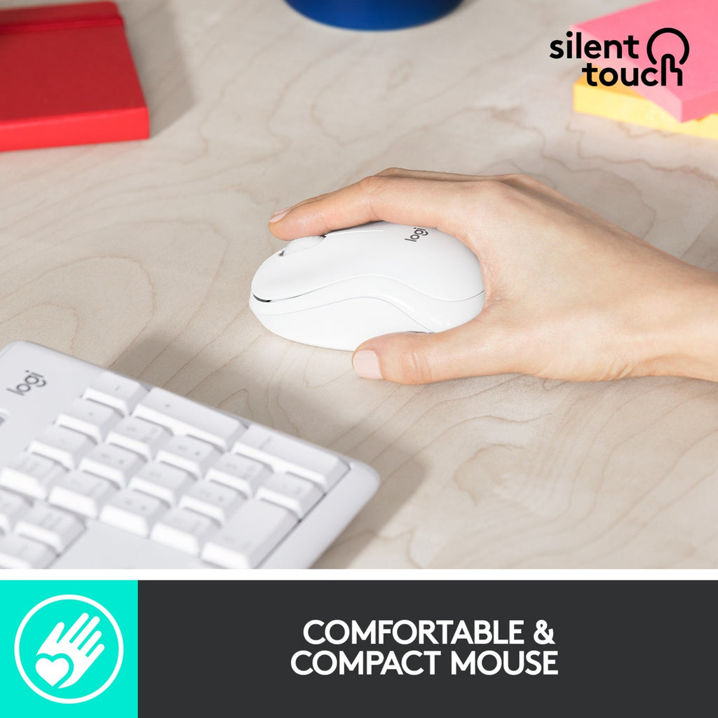 Logitech mk295 silent wireless keyboard and mouse combo, desktopset (grijs, us-international)