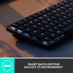Logitech mx mechanical mini, toetsenbord (zwart grijs, us-international, gl tactile, bluetooth low energy)