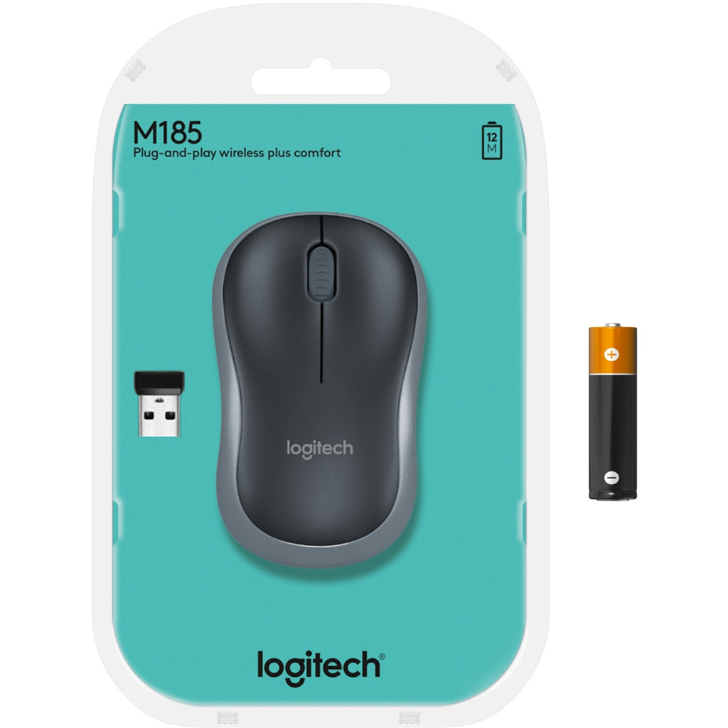 Muis logitech m185 draadloos grijs