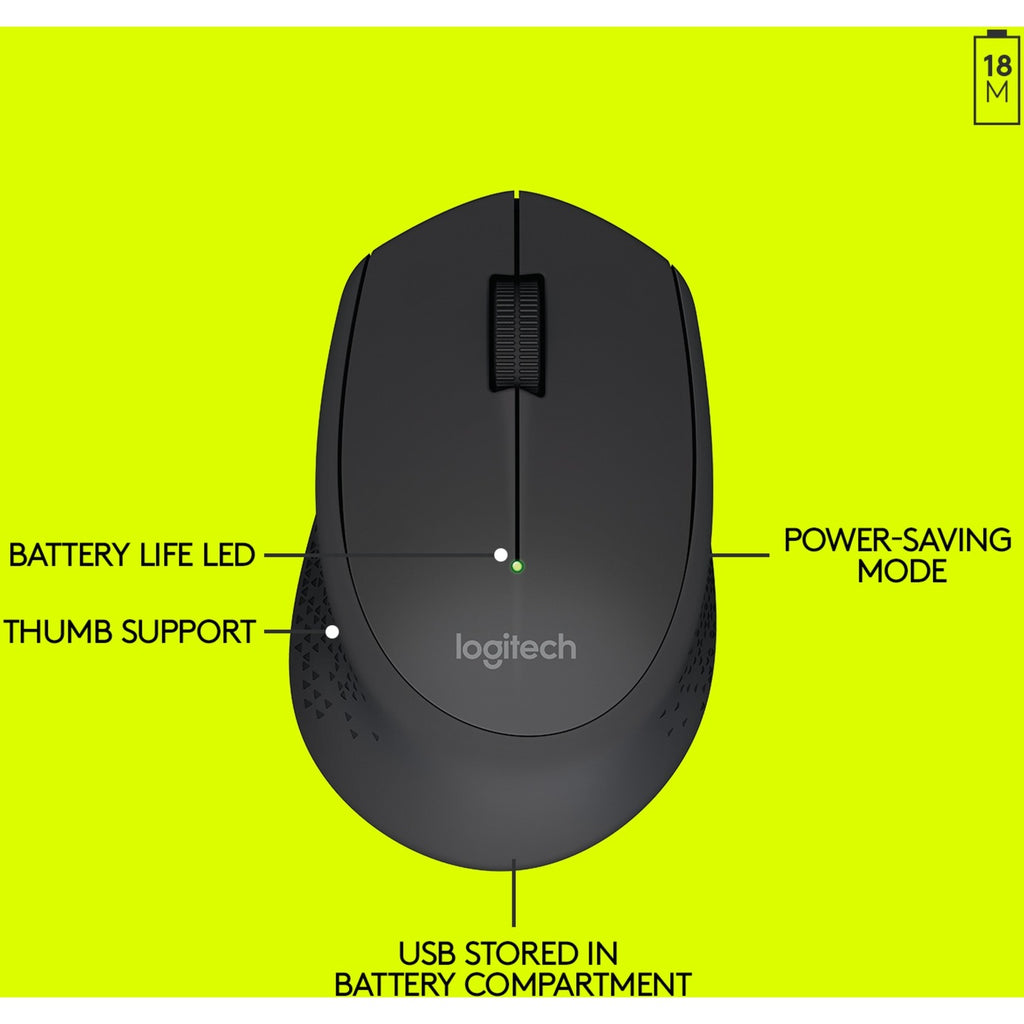 Logitech wireless mouse m280 (zwart, 1000 dpi)