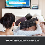 Logitech wireless touch keyboard k400 plus, toetsenbord (antraciet, eu lay-out (qwerty))