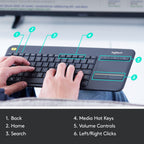 Logitech wireless touch keyboard k400 plus, toetsenbord (antraciet, eu lay-out (qwerty))