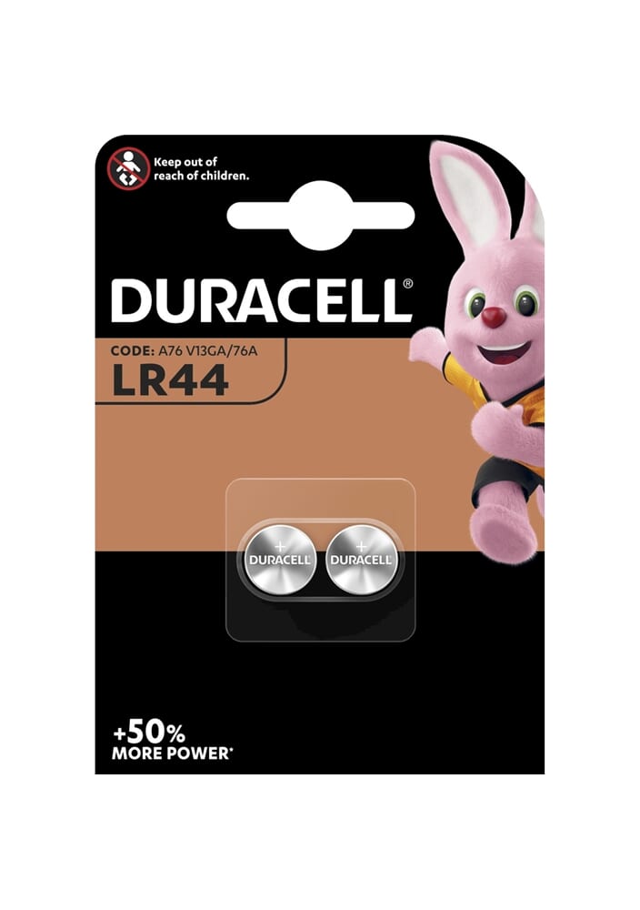duracell alkaline batterij lr44 1.5v, 2st.