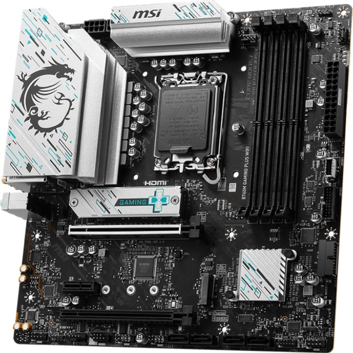 Msi b760m gaming plus wifi socket 1700 moederbord (zwart zilver, raid, 2.5 gb-lan, wi-fi 6e, bt, sound, µatx)